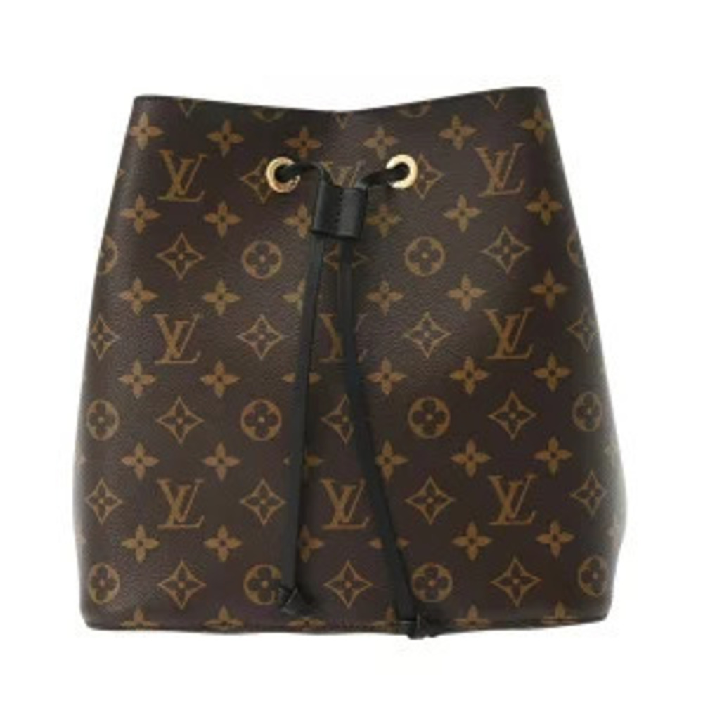 Louis Vuitton Monogram Neo Noe Brown Noir Black Canvas Shoulder Bag